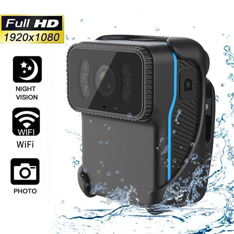 FHD 1080P Kamera Aksi Mini Portabel WiFi DV Camcorder Perekam Loop Tahan Air Kamera Penglihatan Malam MP4 Video Saku Tubuh Camcorde