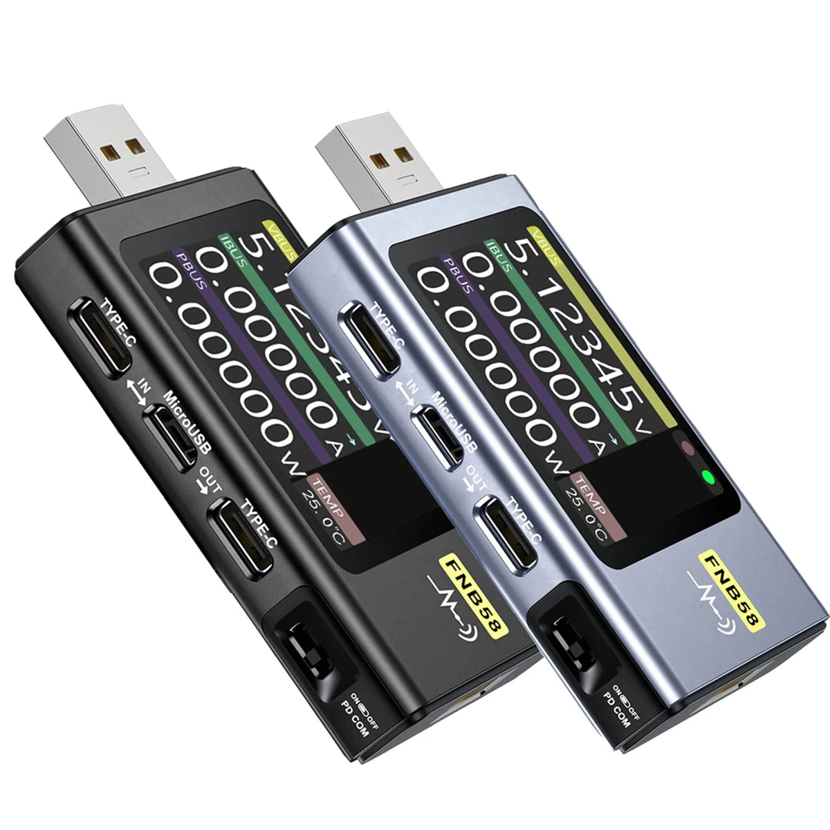 Amazon.co.jp: usb 電圧 電流 チェッカー FNB58 USB テスターデジタル電圧電流計 Type-C 多機能急速充電テスター  QC/PD 電圧計電流計検出器 高精度、ポータブル (Color : Bluetooth FNB48, Size : 1) : パソコン・周辺機器  FNB58 USBテスター 電圧計 電流計 TYPE-C 急速 ...