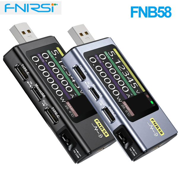 FNIRSI-FNB58 FNB48P USB تستر الفولتميتر مقياس التيار الكهربائي TYPE-C كشف الشحن السريع الزناد قياس القدرة قياس تموج
