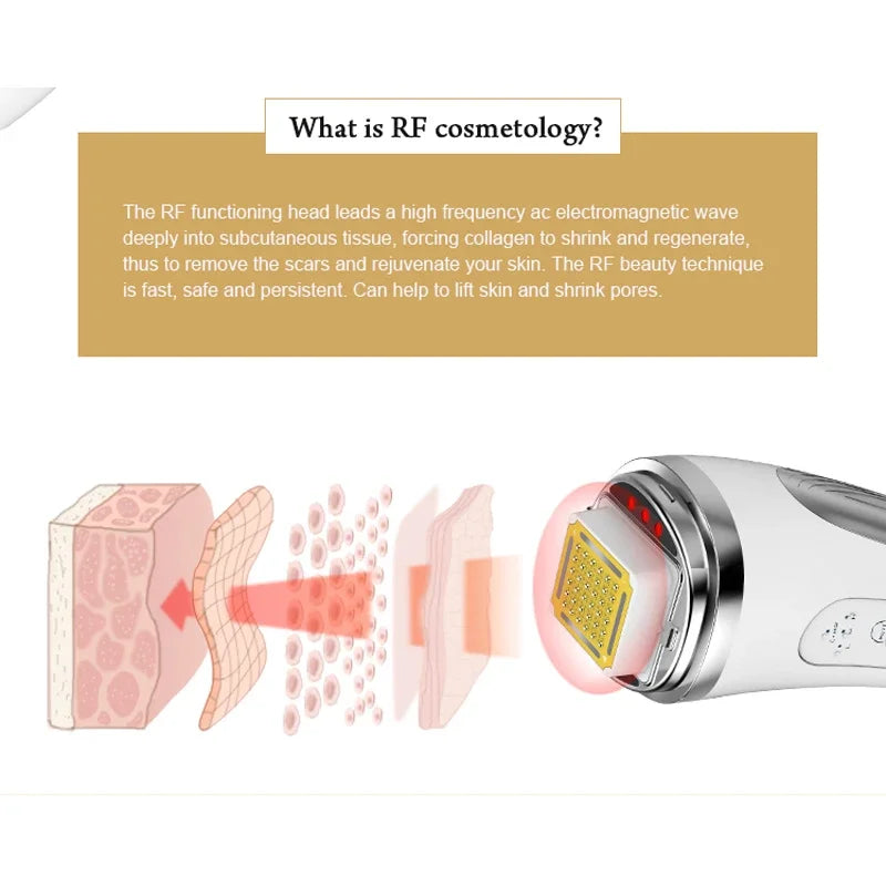 Máquina de levantamento facial rf radiofrequência pele aperto rejuvenescimento remoção do enrugamento ponto matriz massageador facial beleza saúde