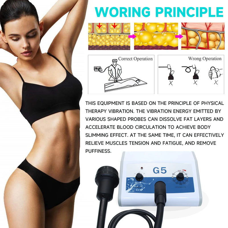 G5 Vibrating Slimming Machine High Frequency Body Shaping Cellulite Reduce Massage Equipment 5 In 1 Weight Loss Products For Spa