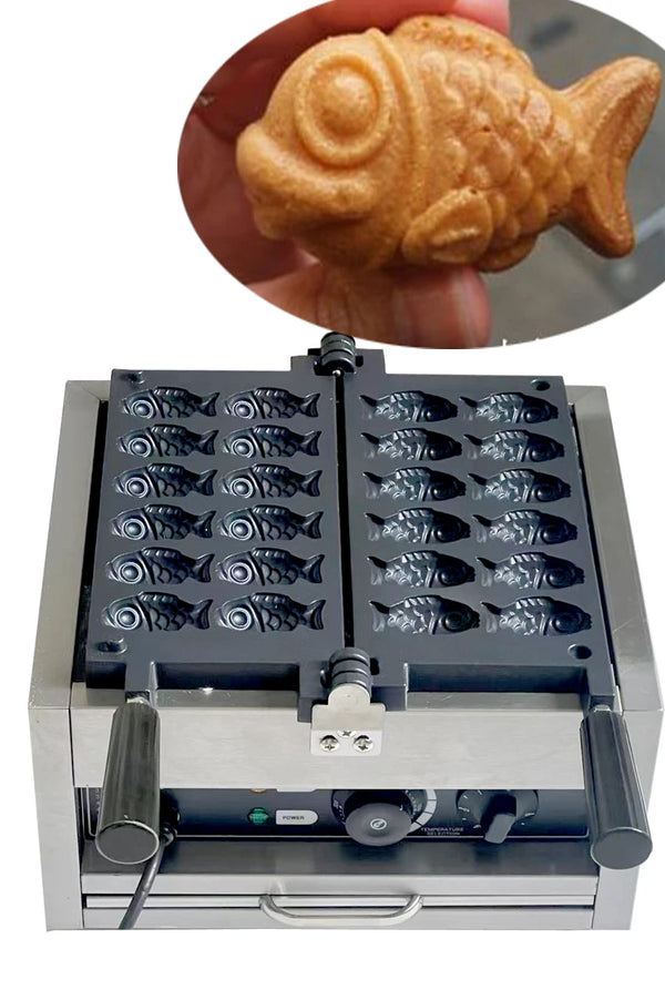 Gcs elétrico/gás tipo 12 mini bolo de peixe 110v 220v máquina de fazer taiyaki peixe dourado máquina de waffle