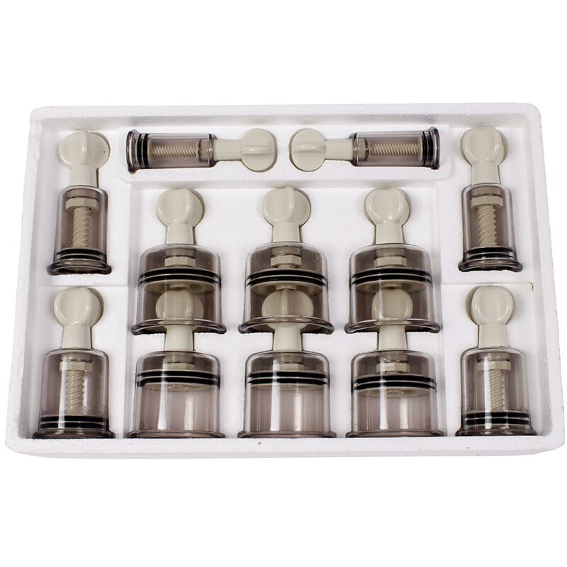 Portable 12 cups China Medical Vacuum Cupping Set Magnetic therapy Massage with Thickened Plastic