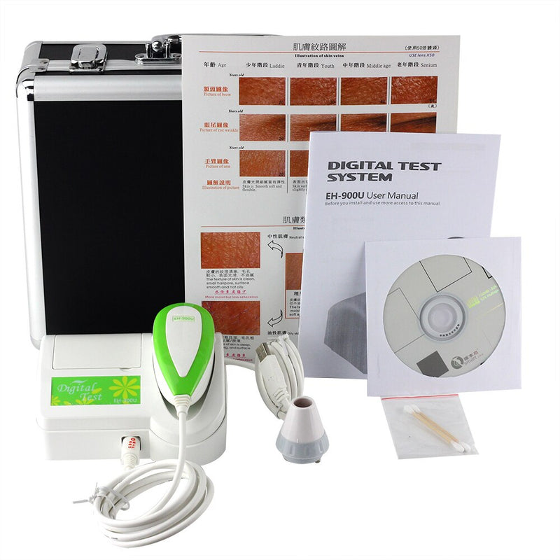 EH-900U 5.0 MP HD usb 3D Skin Analysis Skin scope Diagnosis Analyzer Facial Skin Moisture Oil Acne Tester Meter Monitor