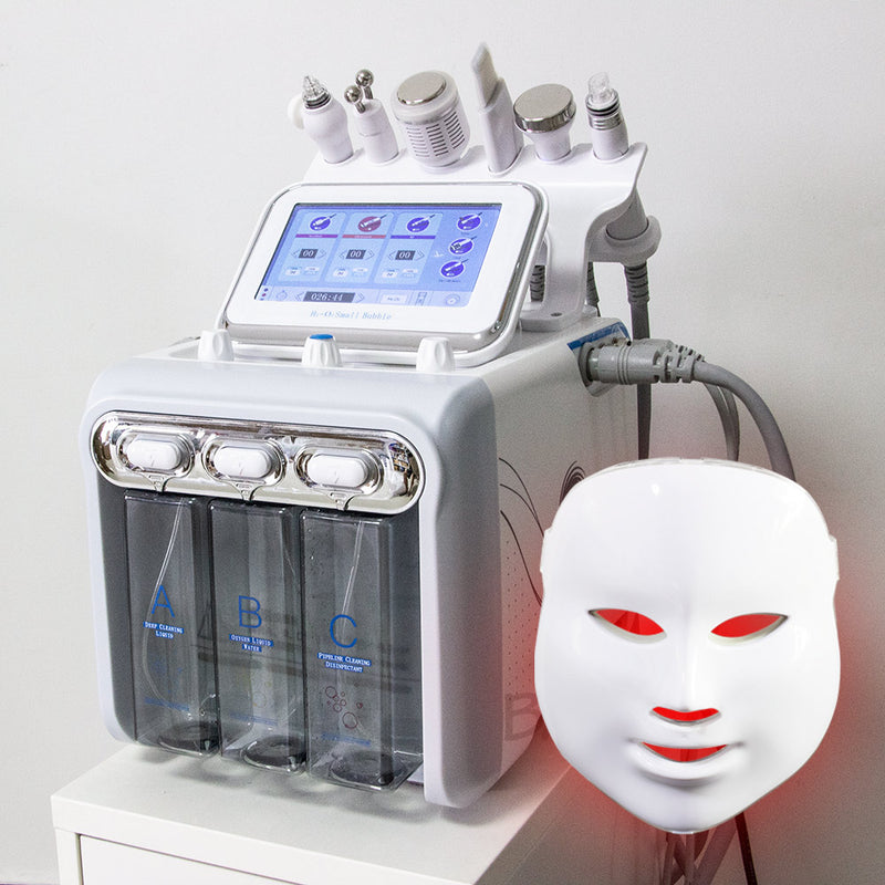 7 w 1 urządzenie nawilżające do twarzy strumień wody i tlenu Peel Hydra Beauty spa hydrodermabrazja Hydra LED maska ​​maszyna do odmładzania skóry wodny peeling wodny