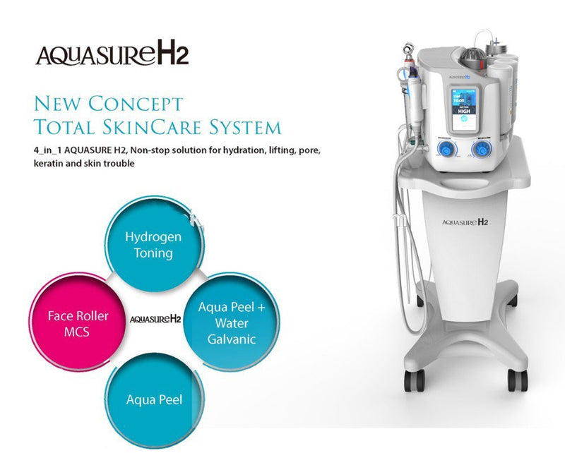 Máquina hidrafacial 3 em 1, limpeza facial profunda, dispositivo aquasure h2, água, oxigênio, peeling, dermoabrasão, máquina de limpeza