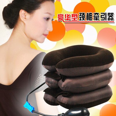 Cervical Neck Traction Device for Head & Shoulder Pain - Inflatable Neck Pillow / Cervical Traction Pillow Doctors Recommended
