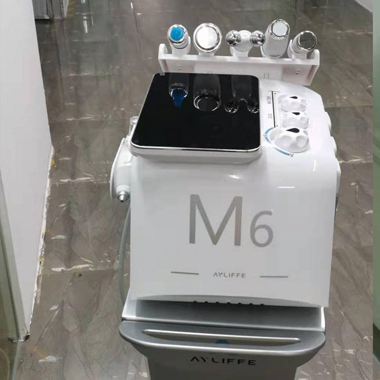Mais novo inteligente 6 em 1 Hidra Facial Oxigênio Microdermoabrasão Limpeza de Pele Profunda Máquina de Beleza Rejuvenescimento H2O2