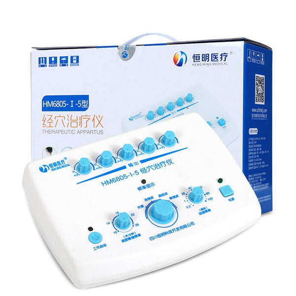 Heng MING HM6805-I-5 Elektrikli Stimülasyon Akupunktur Stimülatörü Terapi Cihazı Elektroakupunktur Masajı 5 Çıktı
