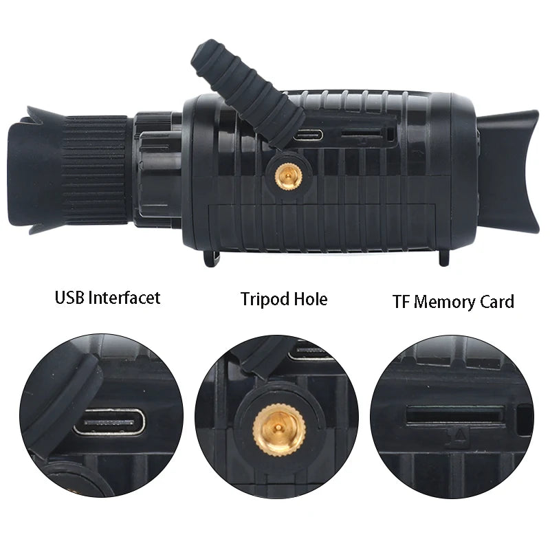 Perangkat Penglihatan Malam Inframerah HD R7 5X Zoom Teleskop Monokuler Digital Kamera Luar Ruangan 1080P dengan Penggunaan Ganda Siang &amp; Malam untuk Berburu