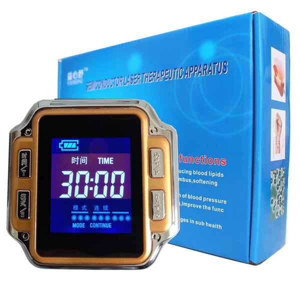 CE FDA 650nm terapia laserowa dioda na nadgarstek LLLT dla cukrzycy zegarek z nadciśnieniem laserowe urządzenie terapeutyczne do zapalenia zatok
