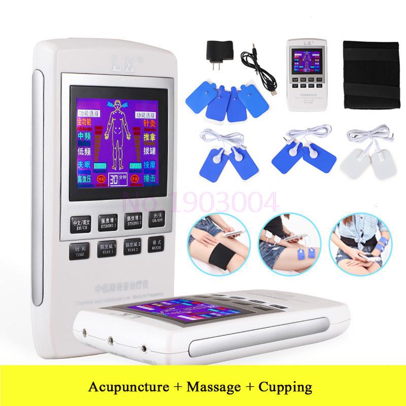 Electrotherapy Physiotherapy Pulse Massager Muscle Stimulator LCD Rechargeable Massage apparatus 110-220v