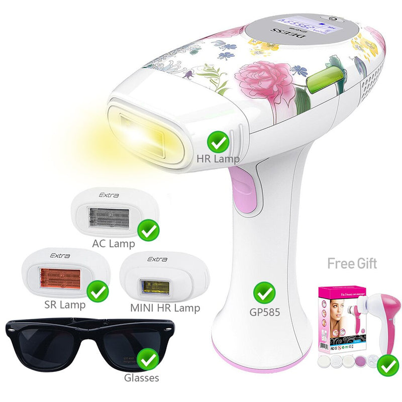 DEESS GP585 3 In 1 Speed-Up Version Permanent Hair Removal Laser Epilator Beauty Kit Series Acne Clear Skin Rejuvenation for face body