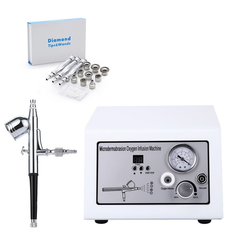 Microdermabrasion Crystal Jet Peeling Water Oxygen Jet Facial Machines 9 Tips 3 Wands Diamond Dermabrasion Remove Scars Acne
