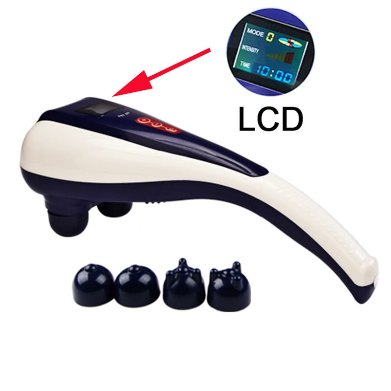 New Brand Multifunction LCD Double Head ELECTRIC SLIMMING MASSAGER Neck  Body Vibration Massager for Health