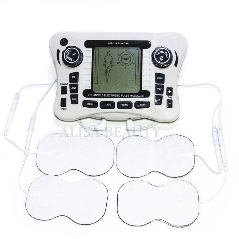 TENS UNIT 2 channel output TENS EMS pain relief Electrical nerve muscle stimulator Physiotherapy Digital therapy massager CE