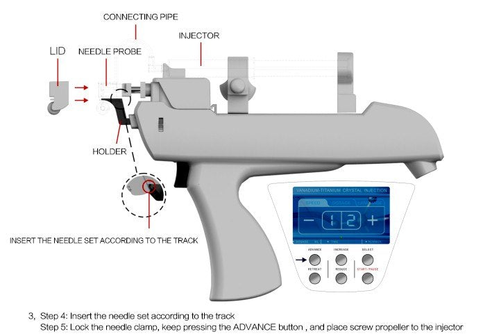 קוריאה ונדיום טיטניום Meso התחדשות עור מזותרפיה אקדח מזותרפיה ניידת ללא מחט מכונת מזותרפיה