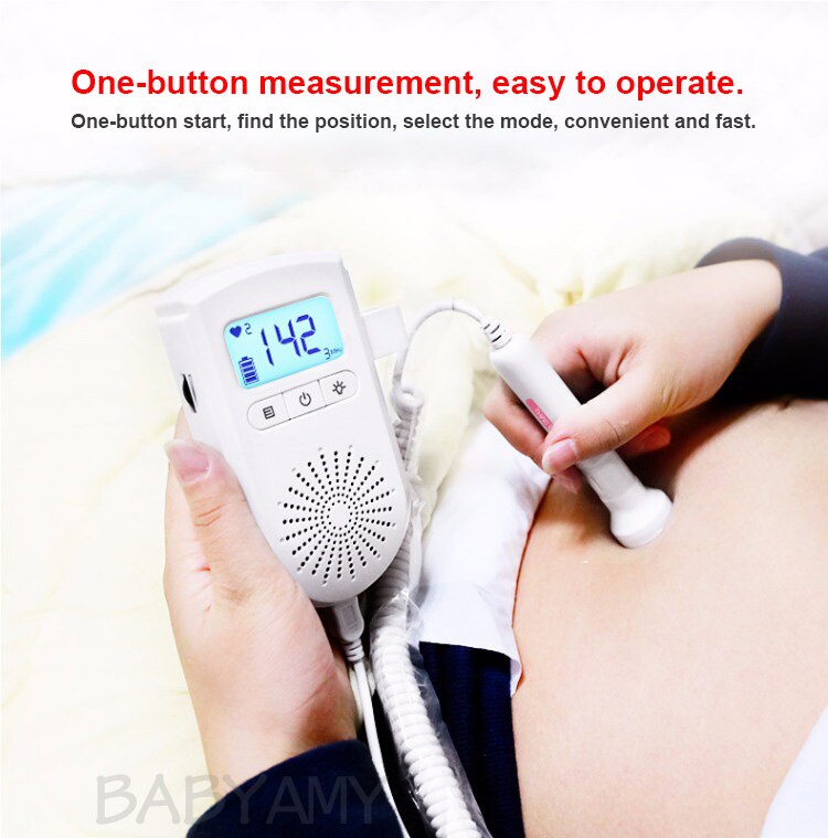Monitor Denyut Jantung Prenatal Doppler Janin Ultrasonik Hamil Portabel LCD USG Doppler Bayi 3Mhz