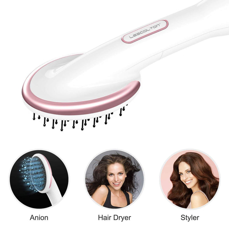 Lescolton One Step Hair Dryer & Styler Hot Air Paddle Brush Hair Dryer Straightener For All Hair Types Eliminate Frizzing 1000W