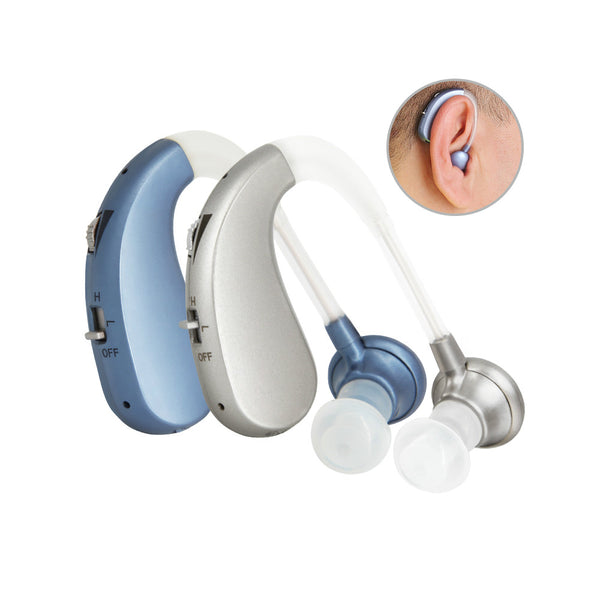 Aparelhos de aparelhos auditivos invisíveis digitais por trás do amplificador de som recarregável sem fio portátil dos ouvidos