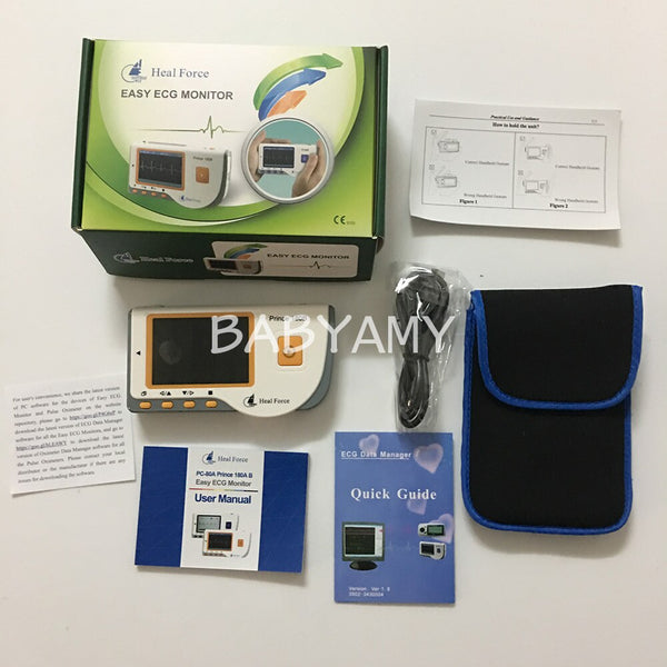 CE FDA-godkänd handhållen EKG-monitor Mini Bärbar färgskärm Elektrokardiogram Hjärtmonitor Övervakning Hälsovårdsmaskin handhållen EKG-monitor