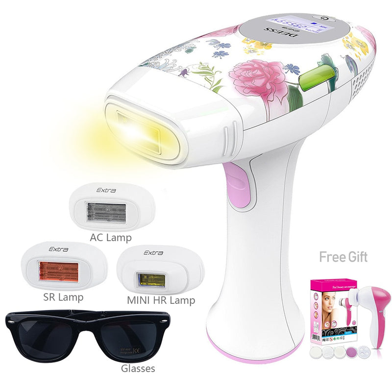 DEESS GP585 3 In 1 Speed-Up Version Permanent Hair Removal Laser Epilator Beauty Kit Series Acne Clear Skin Rejuvenation for face body