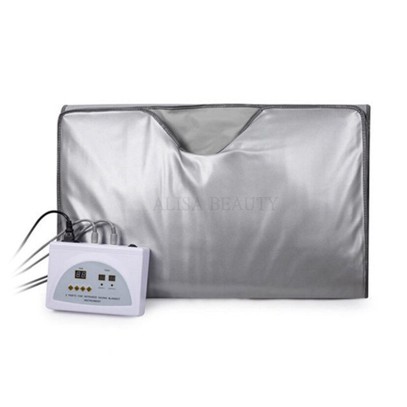 2 Zone FIR Sauna Far Infrared Body Slimming Sauna Blanket Heating Therapy Slim Bag Spa Weight Loss Body Detox Machine