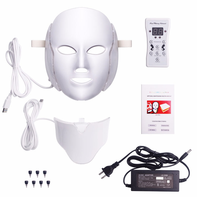 7 Farben Led Gesichtsmaske Led Koreanische Photonentherapie Gesichtsmaske Maschine Lichttherapie Akne Maske Hals Schönheit Led Maske