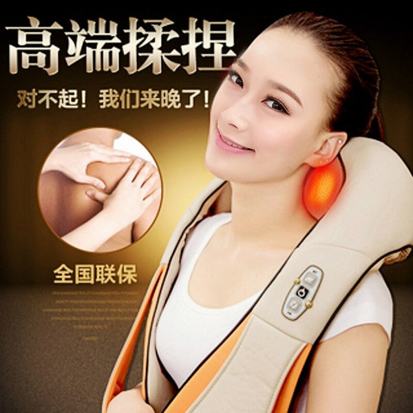 U forma elétrica shiatsu de volta pescoço ombro corpo massageador infravermelho aquecido amassando carro massagem em casa