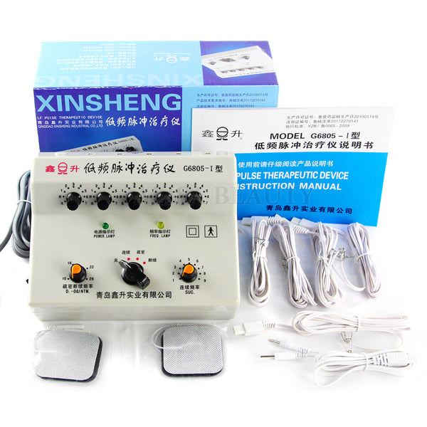 Máquina electroestimuladora de acupuntura XINSHENG G6805-I, electroacupuntura, estimulación nerviosa y muscular, 2 formas de onda, 5 salidas