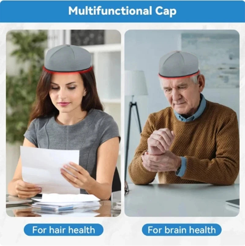 Topi Pertumbuhan Rambut Lampu Merah Perangkat Terapi LED Topi Rambut Rontok Perawatan Helm Pertumbuhan Kembali Rambut Perawatan Rambut Perbaikan Anti Rambut Rontok