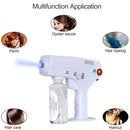 Spray tax-xagħar Nano Hair Steamer Nano Steam Gun Kulur tax-xagħar Kura tax-xagħar tal-ġilda tal-wiċċ Spa Umidifikatur 280ML Tank Blue Nano Imħallat Fwar