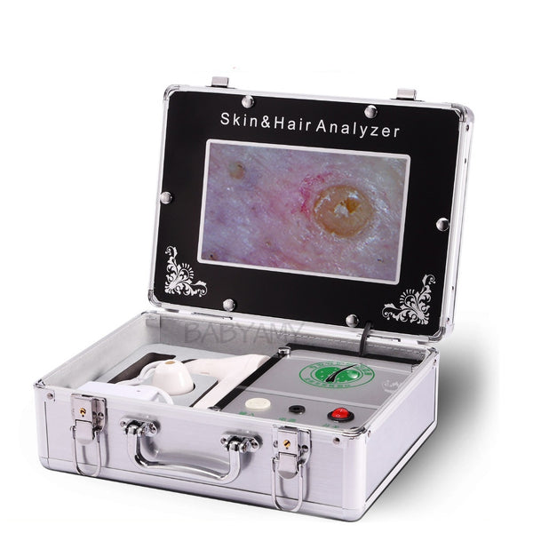 HD 200X 7 pulgadas LCD Analizador de piel facial Analizador de cabello Máquina Dermatoscopia digital Análisis de piel Detector de piel