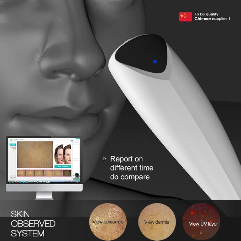 High Definition Pixel Ansiktsvårdssystem Intelligent drift Automatisk diagnostik Ansiktsepidermis Dermis hudanalysator