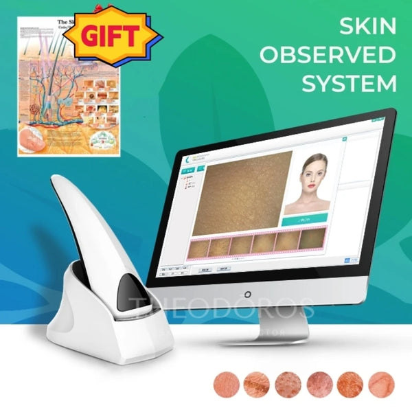Analyseur de peau esthétique portable haute définition, diagnostic automatique de l'épiderme du visage, du derme, microscope de la peau, salon de beauté
