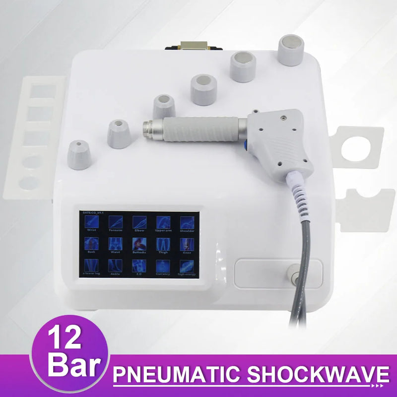 Hot Rea Pneumatisk Shockwave Therapy Machine För ED-behandling Smärtlindring 12Bar Professionell Shock Wave Body Relaxation Massager