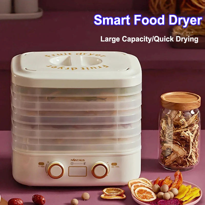 Casa 220v 5 camadas inteligente secador de frutas desidratador de alimentos multifuncional carne chá desidratação pet lanche secador de desidratação de alimentos