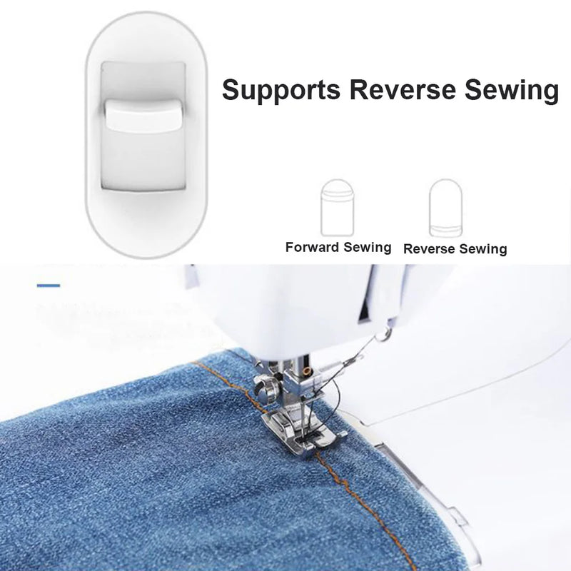 Macchina da cucire elettrica portatile per macchine da cucire domestiche con 12 modelli di punto incorporati. Controllo della velocità regolabile