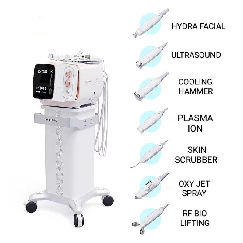 Hydrodermabrasion Ansiktsmaskin Ultraljud Plasma Anti Rynkor Borttagning Liten bubbla Väte Syre Vatten Peeling Salong Machine