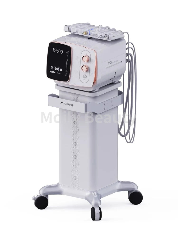 Mesin Muka Hydrodermabrasion Ultrasound Plasma Anti Kedutan Pembuangan Gelembung Kecil Mesin Salon Pengelupasan Air Hidrogen Oksigen