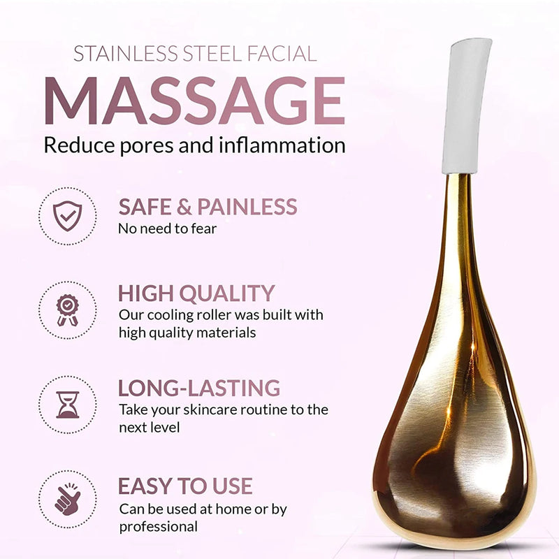Ice Globes for Face 2PCS Luxury Rose Gold Cryo Sticks Face Roller Cold & Heat Relief Beauty Facial Massage Tools Birthday Gift