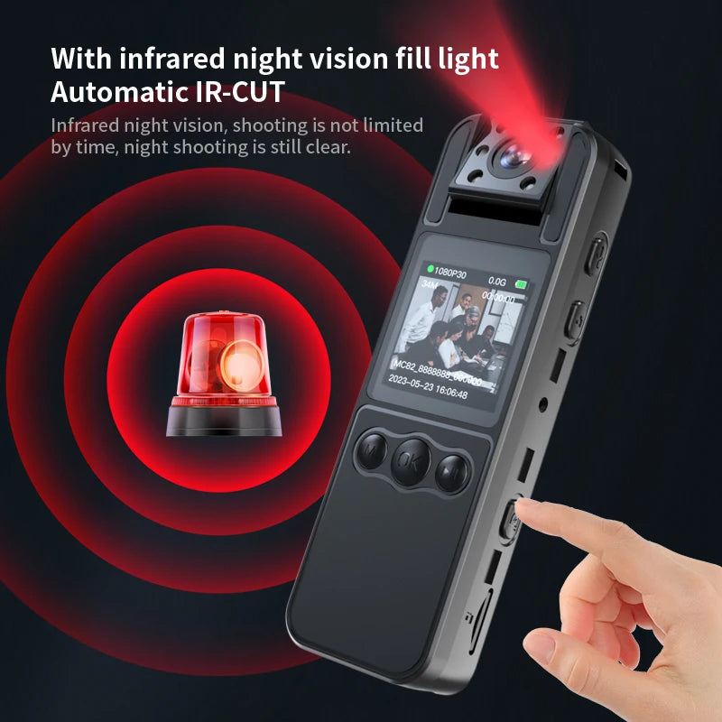JOZUZE 2023 Baru 1080P HD Kamera Mini Portabel Perekam Video Digital BodyCam Inframerah Penglihatan Malam Kamera Polisi Camcorder Kecil
