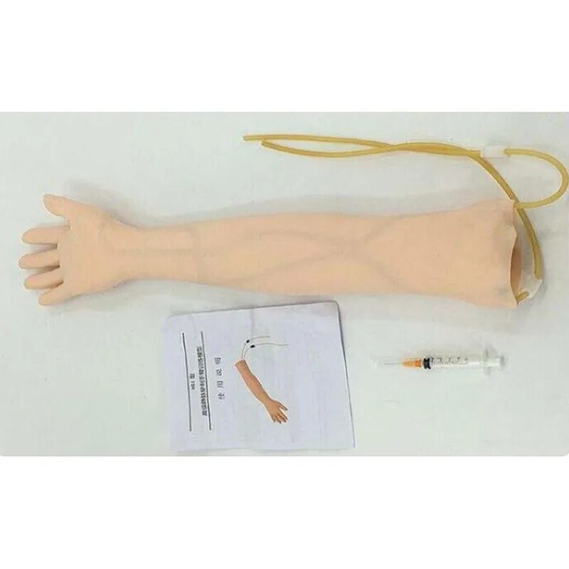 Tamanho real anatômico flebotomia venipuntura prática braço anatomia injeção prática simulador médico kit de treinamento enfermeira