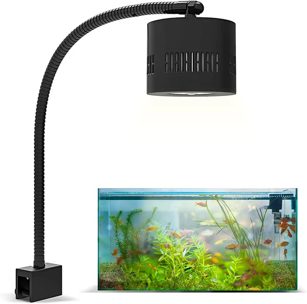 Lominie 70W Asta 120 lumière d'aquarium 4 canaux lumière variable, lumière à pince à spectre complet avec col de cygne eau douce