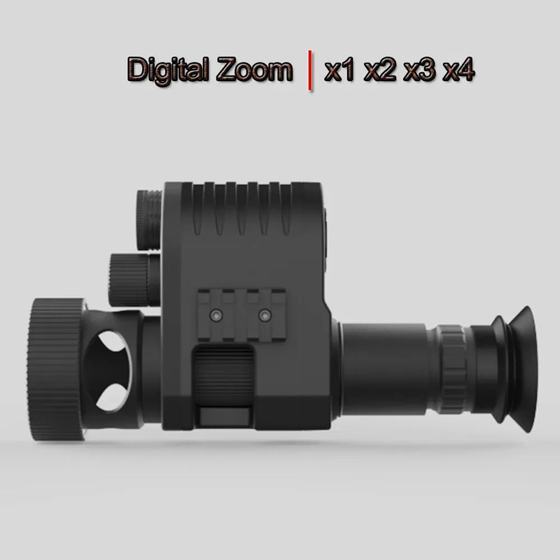 M4A Night Vision Telescope 1080p HD Hunting Camera 4X Zoom Monoculars Camcorder Rear Scope Add on Attachment with Built-in 850nm