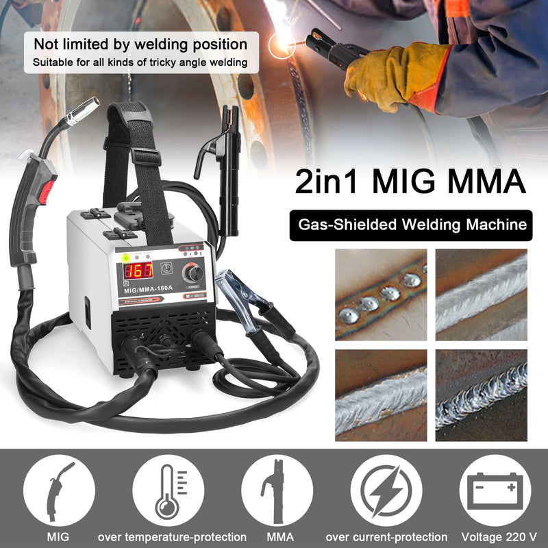 MIG MMA MAG TIG-160C Welding Machine Carbon Dioxide Gases-shelter Manual Welding Multipurpose Direct Current Inverter Welders
