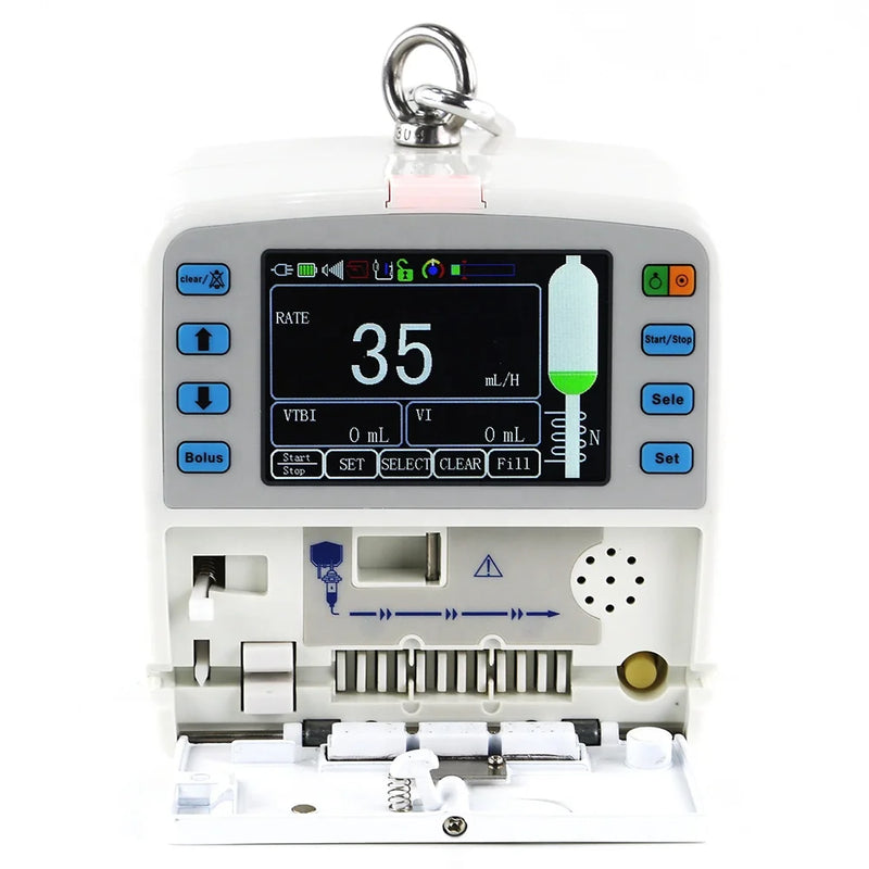 معدات المستشفيات الطبية 3.5 شاشة LCD تعمل باللمس مضخة التسريب الكهربائية البشرية والبيطرية الصغيرة المحمولة