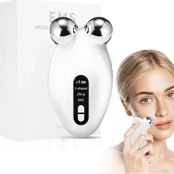 Mini rolo de dispositivo de elevação facial com microcorrente, levanta o rosto e aperta a pele, removedor de rugas, tonificação de cuidados com a pele e ferramentas (faciais)