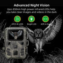 Mini301 Trail Camera Night Vision Memburu Gerakan 1080P 20MP IP65 Kalis Air Luaran Kamera Liar dengan IR LED Julat Sehingga 65 kaki