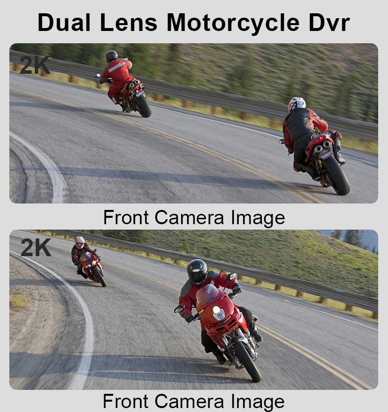Motorcykelkamera Videoinspelare Dashcam 2k 1440P Motorcykelkamera Hjälmkamera Wifi Motorcykel DVR Dashcam Night Vision